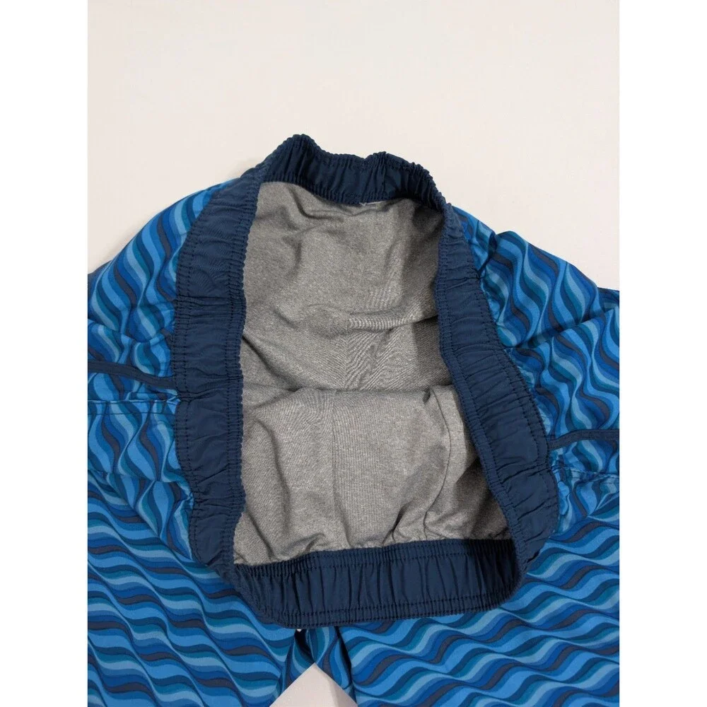 Fair Harbor swim trunks mens L blue black the anchor quick dry 8